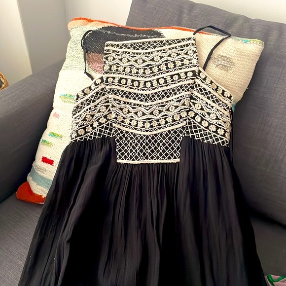 ZARA  Embroidered tiered flowy cotton long Dress NWT - Picture 13 of 14